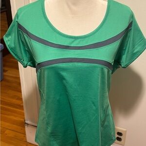 Bollé Green and Black Striped Scoop Neck Short Sleeve T-Shirt